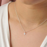 Silver Dot Necklace With Initial