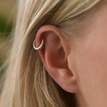 Silver Eclipse Cartilage Helix Hoop Earrings