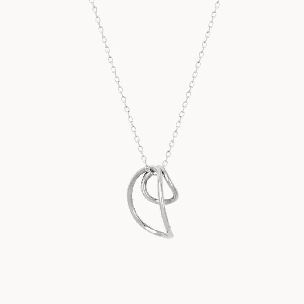 Silver Flow Duo Pendant Necklace