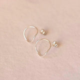 Silver Flow Stud Earrings