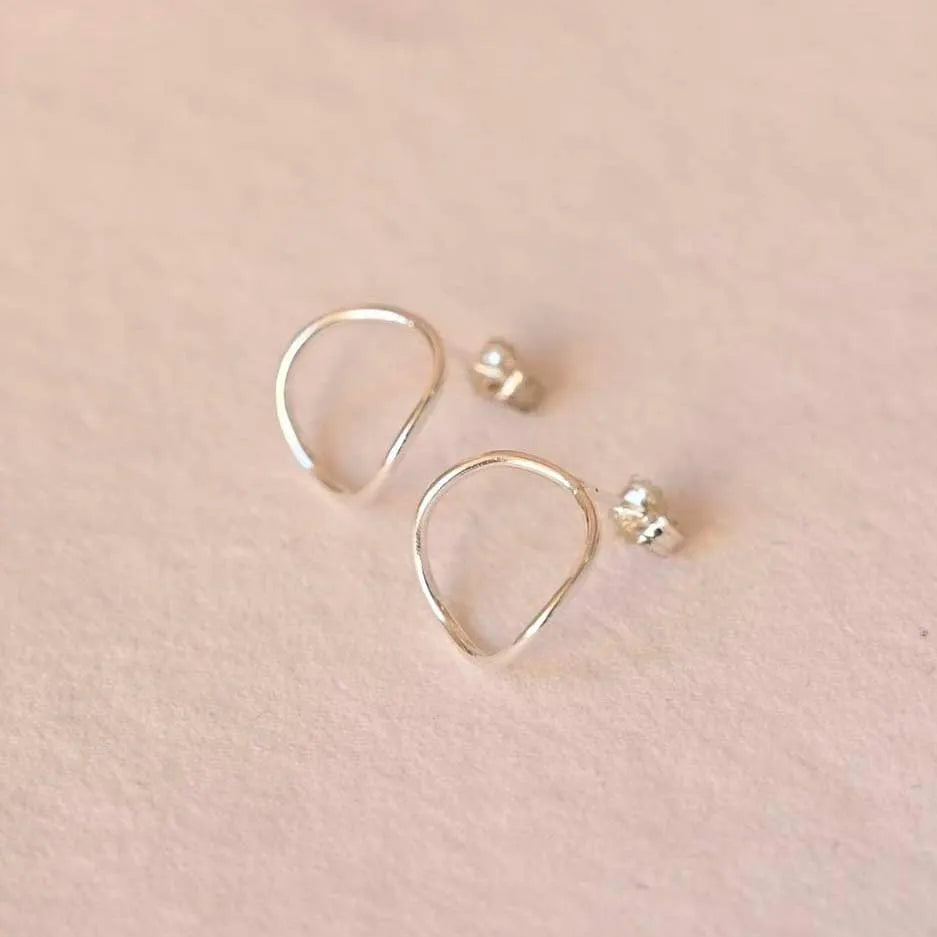 Silver Flow Stud Earrings