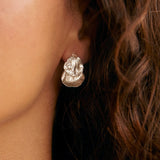 Silver Flower Petal Drop Earrings