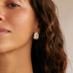 Silver Flower Petal Drop Earrings