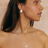 Silver Flower Petal Drop Earrings
