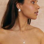 Silver Flower Petal Drop Earrings