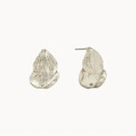 Silver Flower Petal Drop Earrings