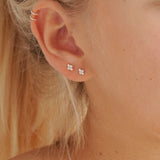 Silver Four Dot Studs