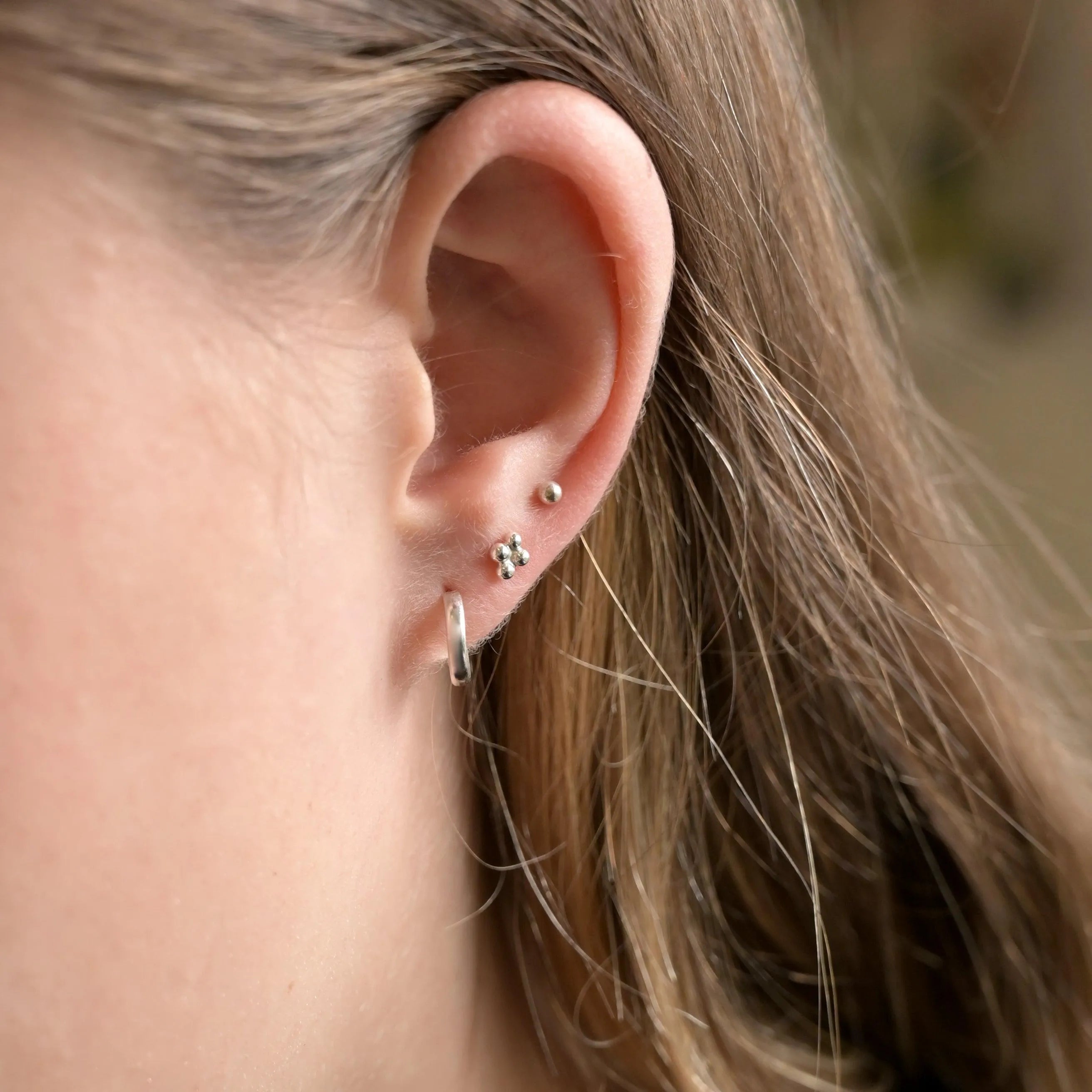 Silver Four Dot Studs