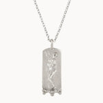 Silver Goddess Aphrodite Rectangle Pendant Necklace