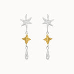 Silver & Gold Shooting Star Dangle Earrings