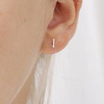 Silver Hammered Bar Earrings