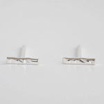 Silver Hammered Bar Earrings