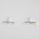 Silver Hammered Bar Earrings