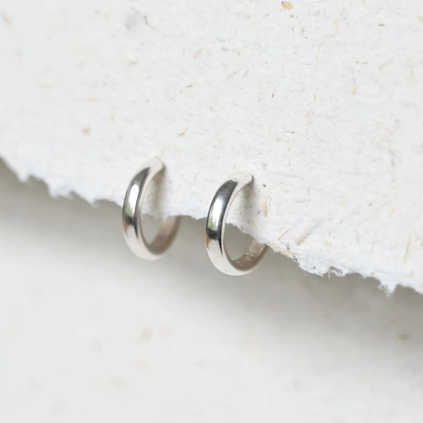 Silver Huggie Hoop Earrings