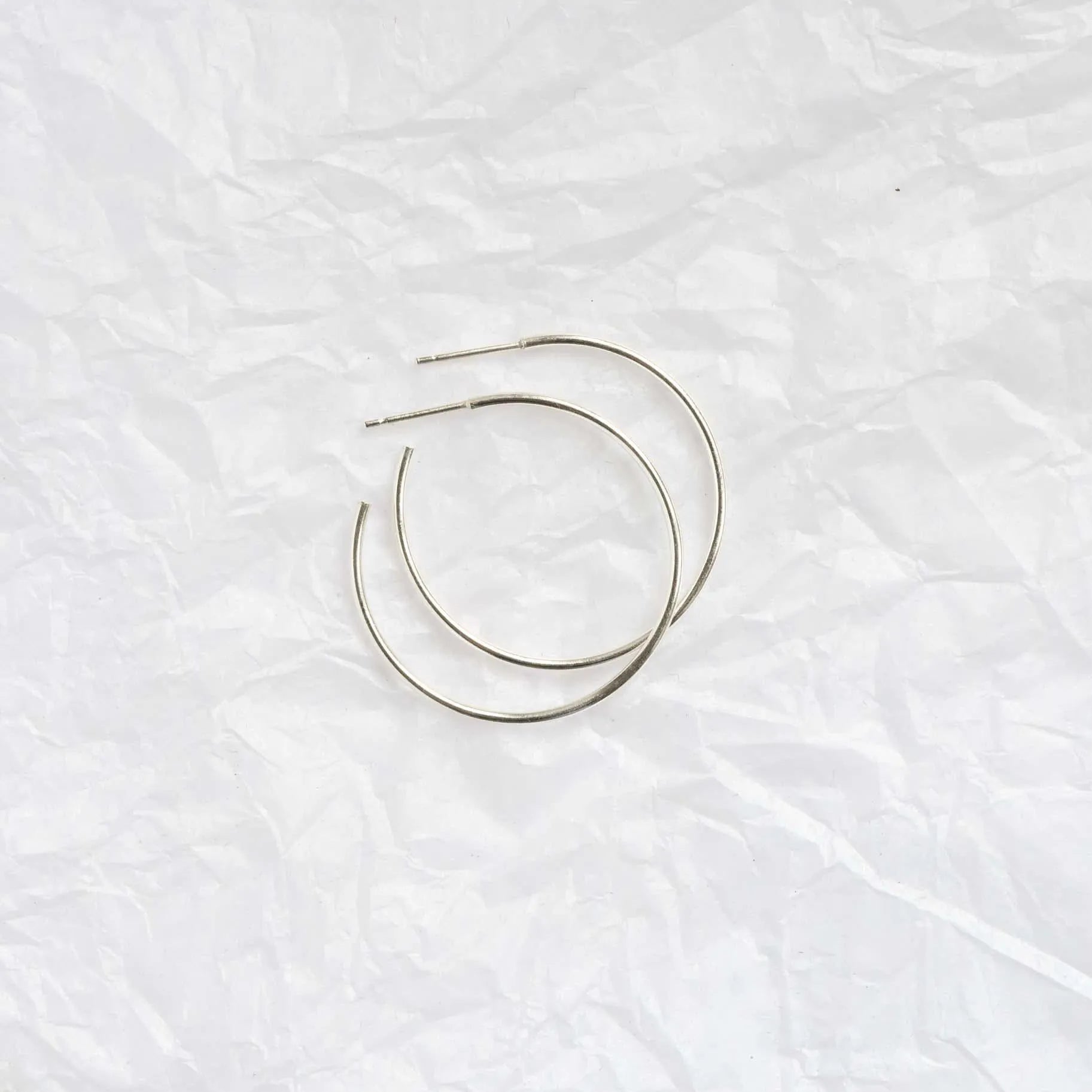 Silver Large Delicate Hoop Earrings