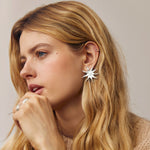 Silver Large Sun Earrings