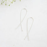 Silver Long Twist Earrings