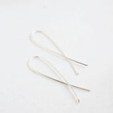 Silver Long Twist Earrings