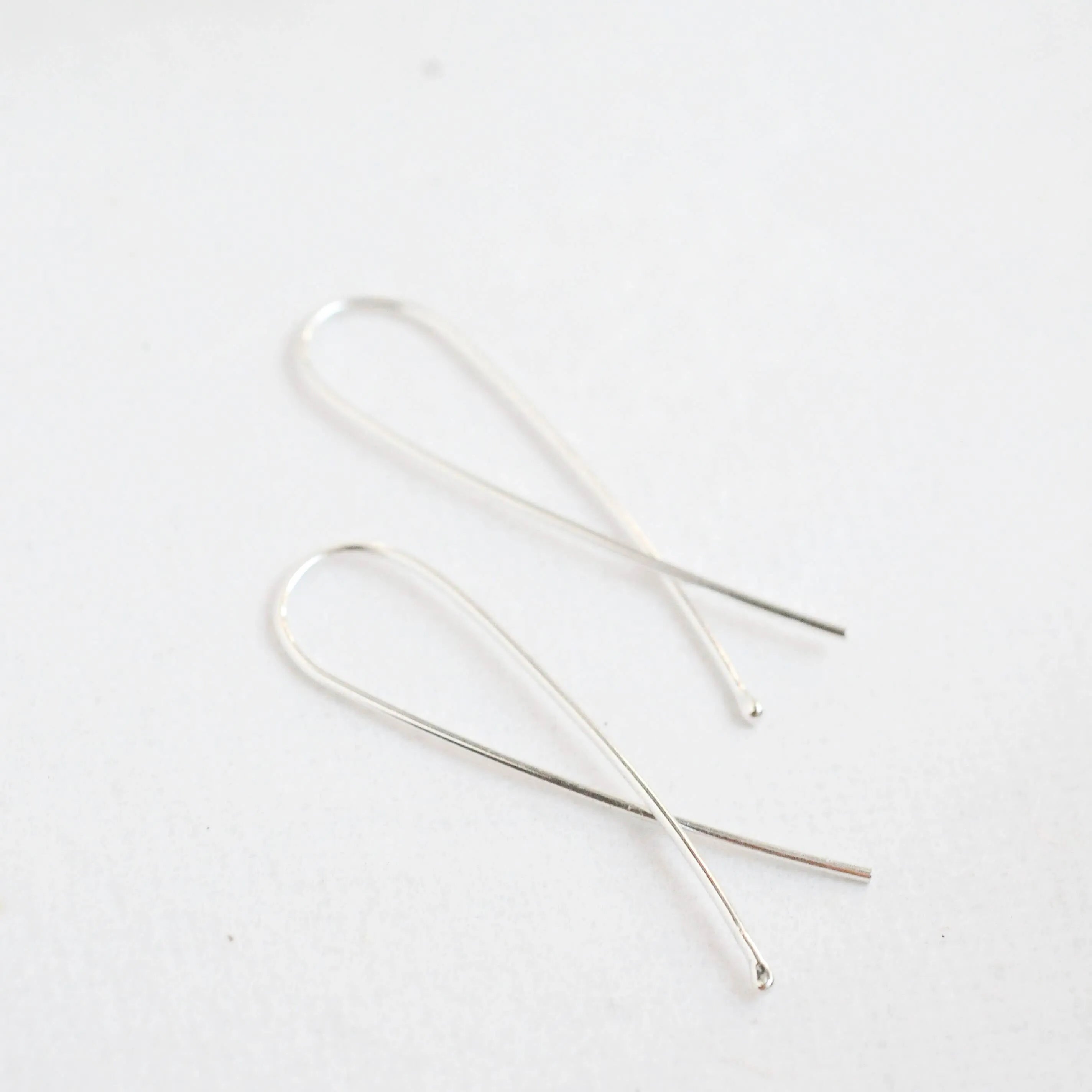 Silver Long Twist Earrings