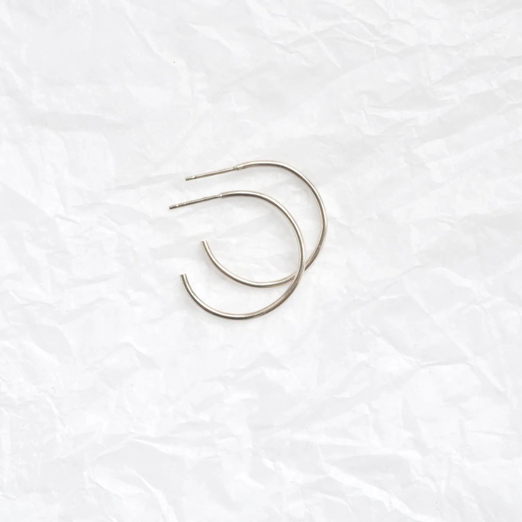 Silver Medium Delicate Hoop Earrings