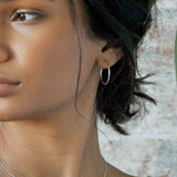 Silver Medium Delicate Hoop Earrings