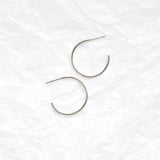 Silver Medium Delicate Hoop Earrings