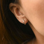 Silver Mini Organic Hoop Earrings