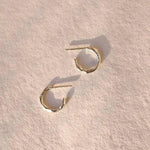 Silver Mini Organic Hoop Earrings