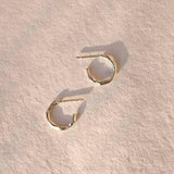 Silver Mini Organic Hoop Earrings