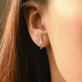 Silver Mini Organic Hoop Earrings