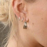Silver Mini Organic Hoop Earrings