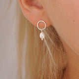 Silver Minimal Pearl Studs