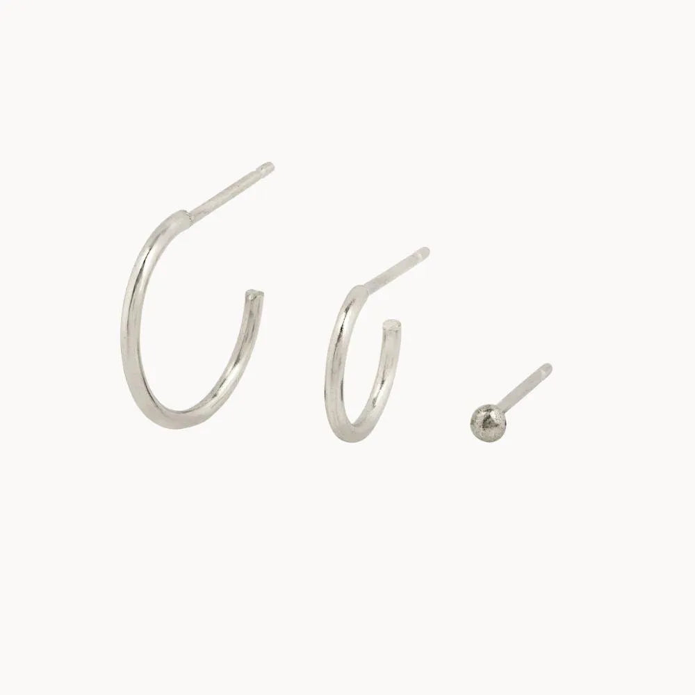 Silver Mix and Match Hoop Set