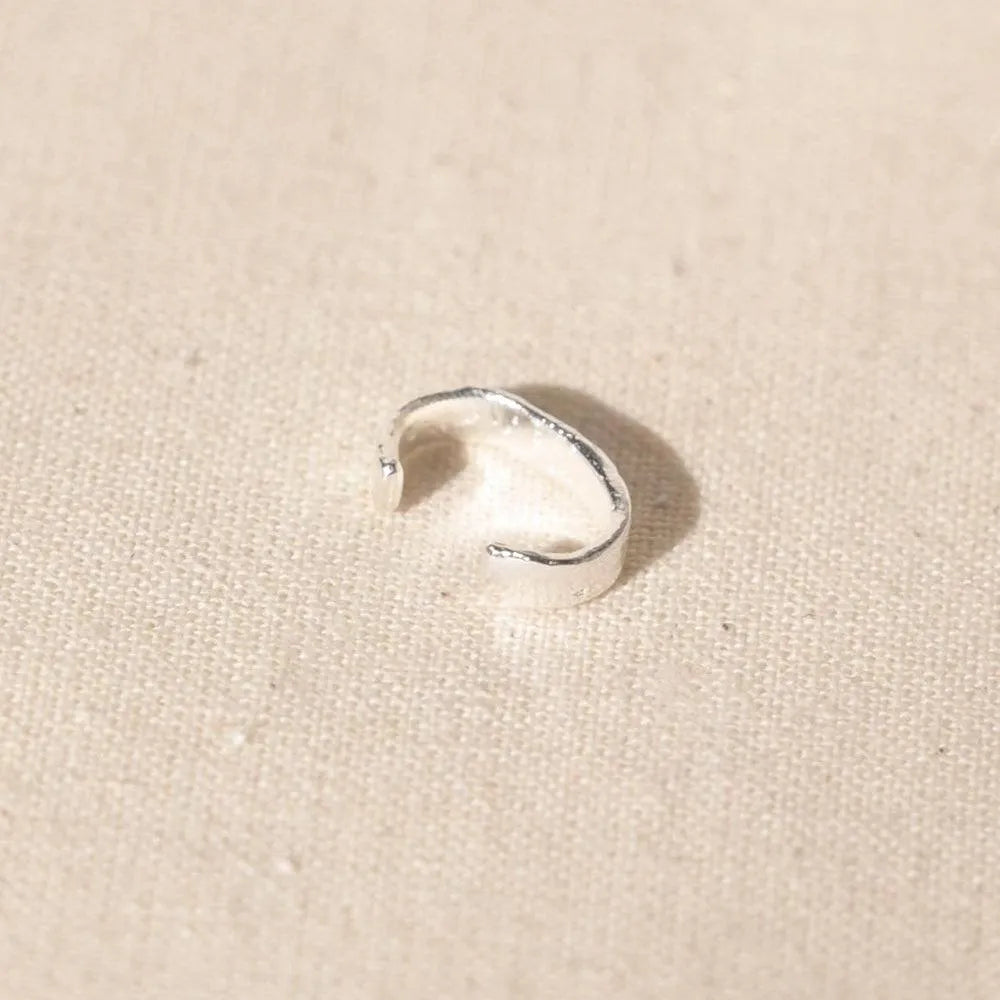 Silver Molten Ear Cuff
