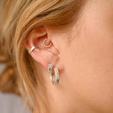 Silver Molten Ear Cuff