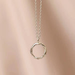 Silver Organic Circle Pendant Necklace