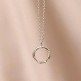 Silver Organic Circle Pendant Necklace