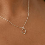 Silver Organic Circle Pendant Necklace