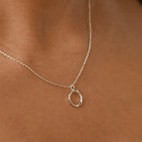 Silver Organic Circle Pendant Necklace