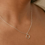 Silver Organic Circle Pendant Necklace