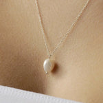 Silver Pearl Pendant Necklace