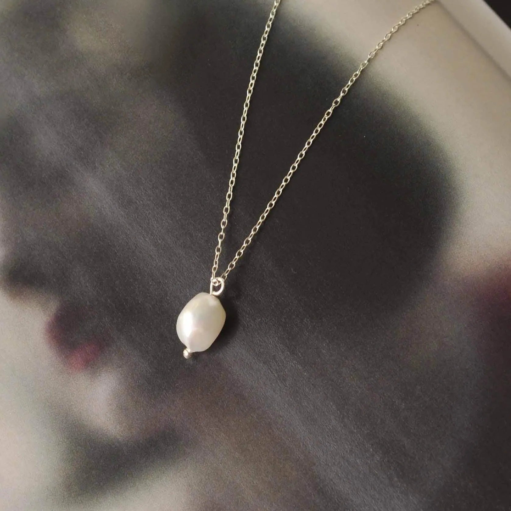 Silver Pearl Pendant Necklace