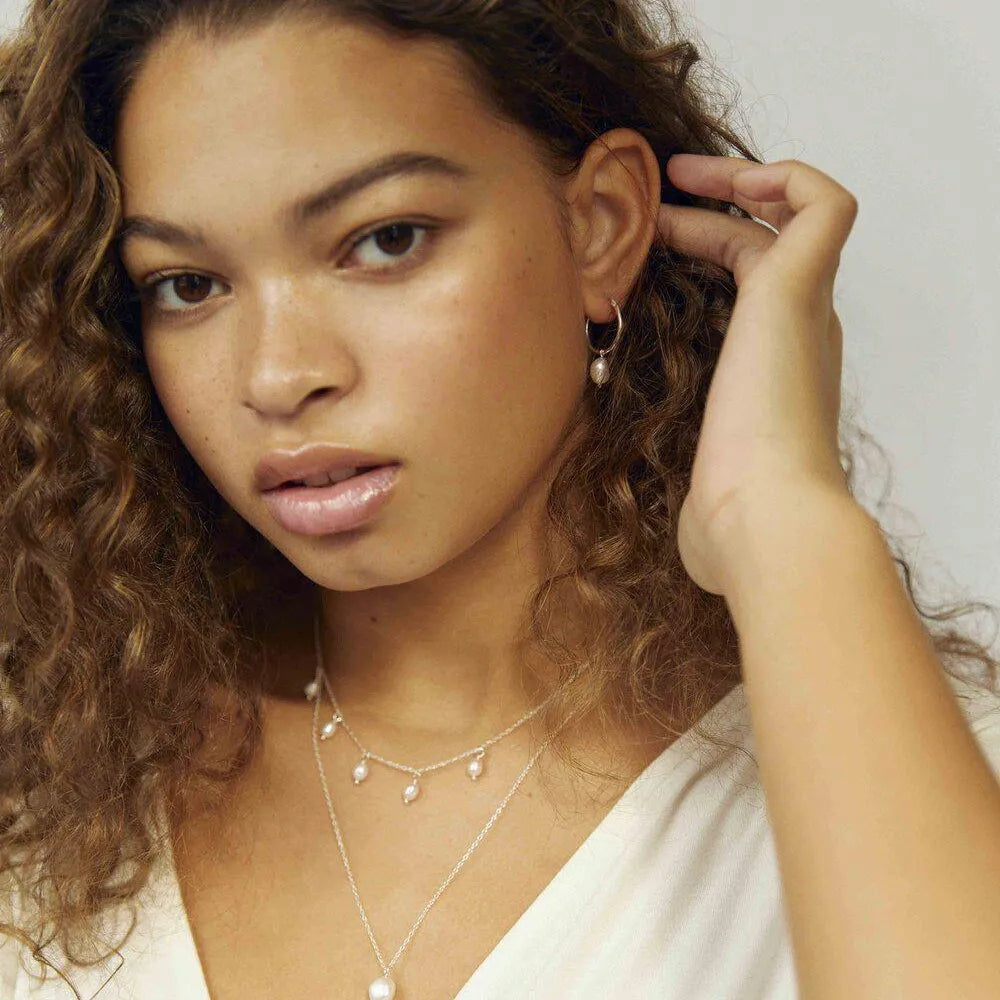 Silver Pearl Pendant Necklace