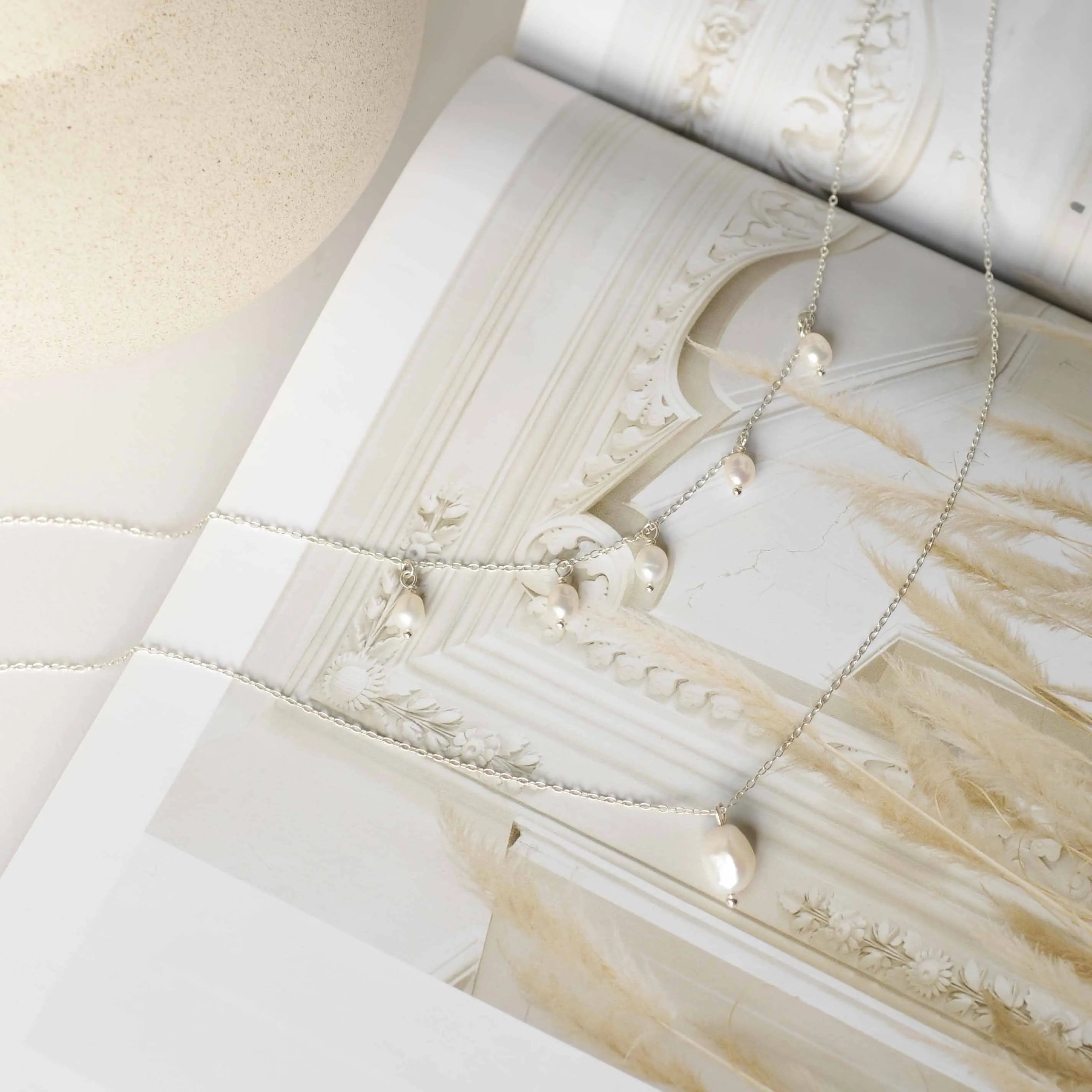 Silver Pearl Pendant Necklace