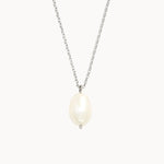 Silver Pearl Pendant Necklace