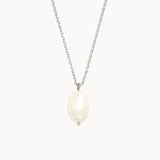 Silver Pearl Pendant Necklace