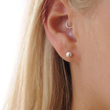 Silver Pebble Stud Earrings