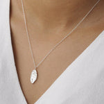 Silver Personalised Leaf Necklace