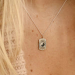 Silver Personalised Moonlight Pendant Necklace