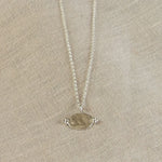 Silver Personalised Ornate Oval Pendant Necklace